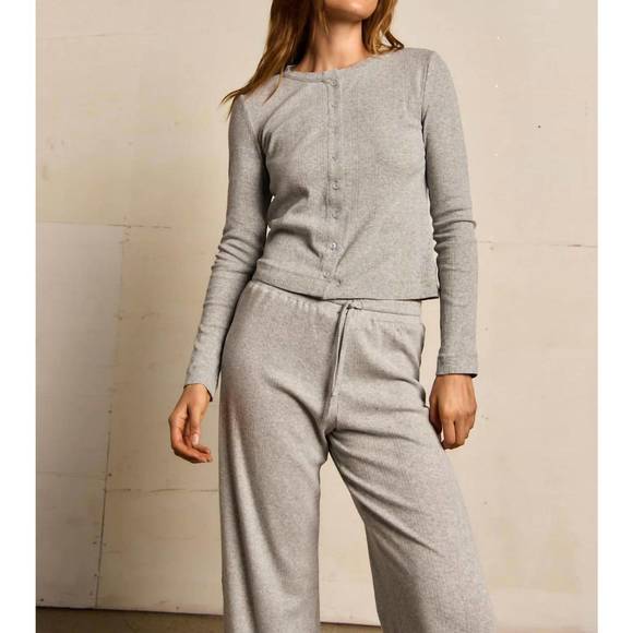 PERFECTWHITETEE Sweaters - NEW PERFECTWHITETEE lila pointelle cardigan in heather grey
